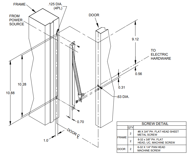 Framed Door Power Transfer